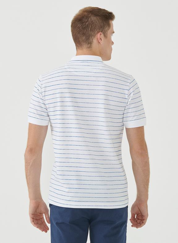 Striped Polo Shirt White from Shop Like You Give a Damn
