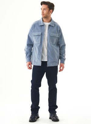 Overshirt Corduroy Zipper Dusty Blue from Shop Like You Give a Damn