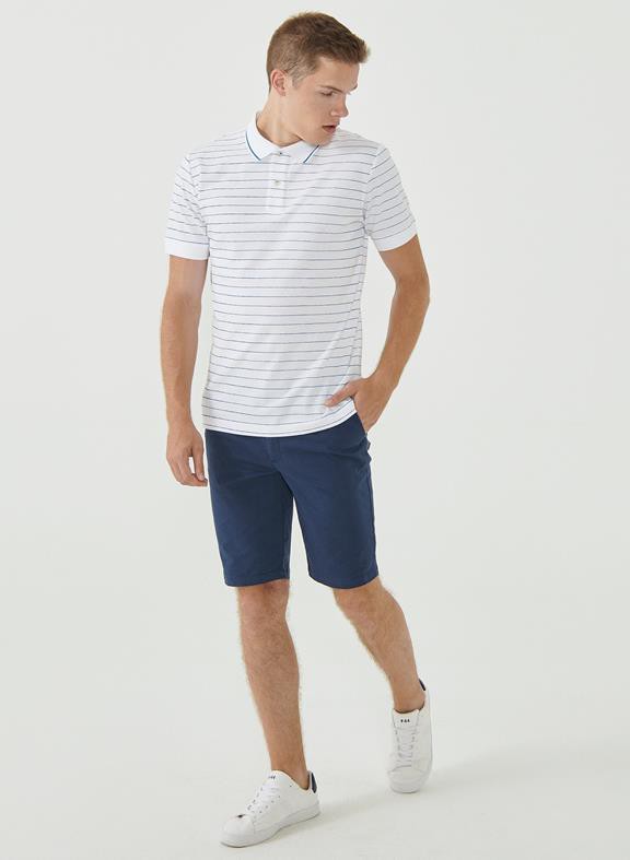 Striped Polo Shirt White from Shop Like You Give a Damn