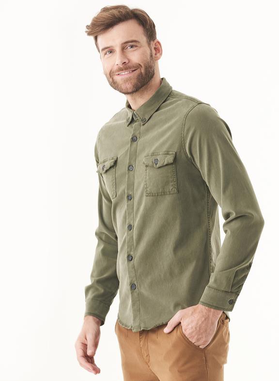 Shirt Tencel Organic Cotton Olive from Shop Like You Give a Damn