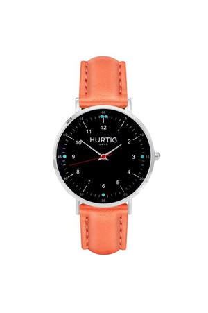 Moderno Vegan Leather Watch Silver, Black & Coral from Shop Like You Give a Damn