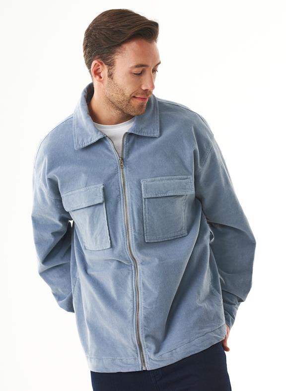 Overshirt Corduroy Zipper Dusty Blue from Shop Like You Give a Damn