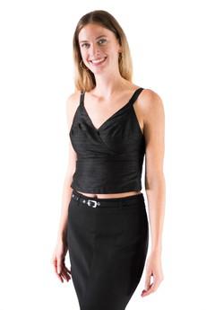 Anna - top made of sustainable dupion silk (black) via Silk Appeal