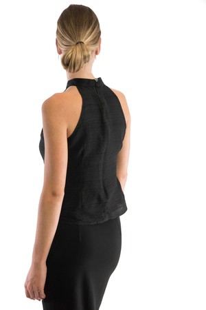 Sophia - top made of sustainable dupion silk (black) from Silk Appeal