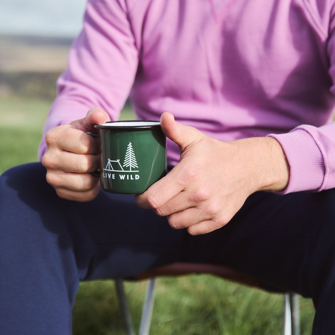 live wild enamel camping mug from Silverstick