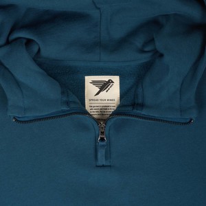 birling organic cotton quarter zip hoodie from Silverstick