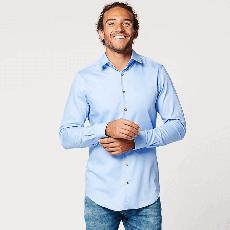Shirt - Slim Fit - Circular Blue Contrast via SKOT