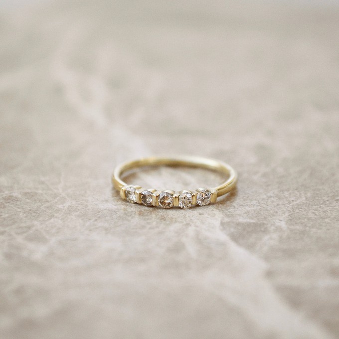 Champagne diamond ring - Gold 14k & Diamonds from Solitude the Label