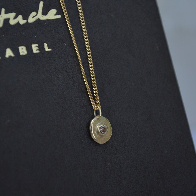 Diamond pebble Necklace - Gold 14k & Diamond from Solitude the Label