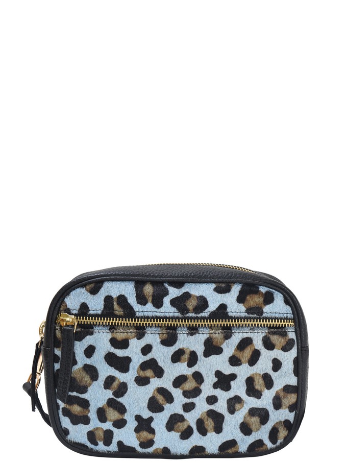 Blue Animal Print Convertible Leather Crossbody Bag from Sostter