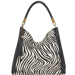 Zebra Print Calf Hair And Leather Grab Bag from Sostter