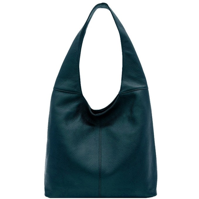 Teal Soft Pebbled Leather Hobo Bag from Sostter