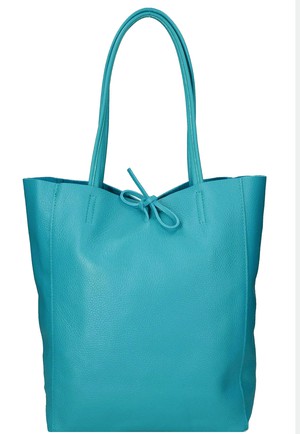 Jade Green Italian Leather Tote Bag from Sostter