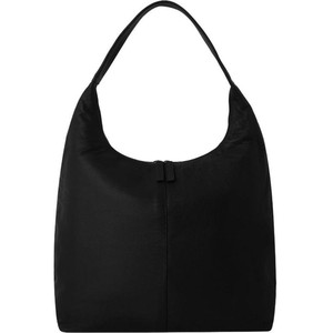 Black Zip Top Large Leather Hobo Shoulder Bag from Sostter