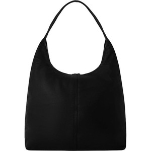 Black Zip Top Large Leather Hobo Shoulder Bag from Sostter