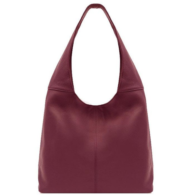 Italian Pebbled Leather Hobo Bag with Zipper Closure from Sostter