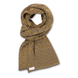 Antonia Luxurious Scarf in Double Knit Velvet & Merino Blend - Brown/Antique Golden from STUDIO MYR