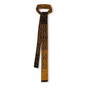 Wood Gradient Graphic Jacquard Knitted Cotton Tie - Mustard With Black from STUDIO MYR