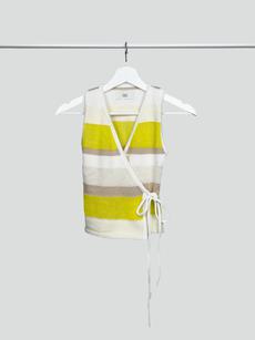 Wrap top - yellow/beige/white - XS/S via Studio Selles