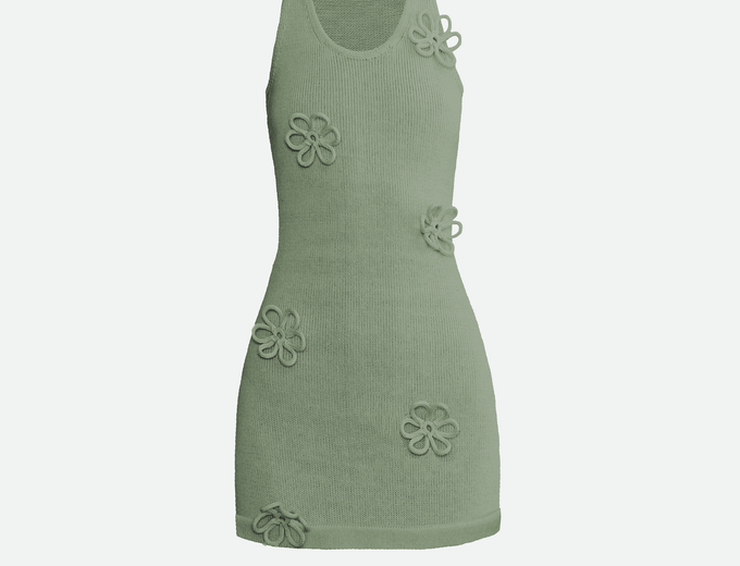 Flower mini scoop neck dress from Studio Selles