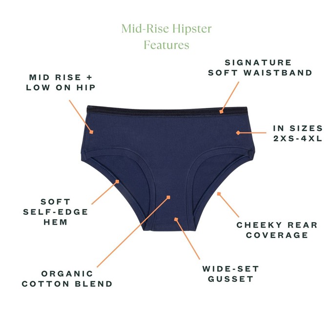 Organic Cotton Mid-Rise Hipster in Marine 3-Pack from Subset