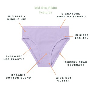 Organic Cotton Mid-Rise Bikini in Petal 3-Pack from Subset