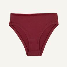 Organic Cotton Mid-Rise Bikini in Garnet via Subset