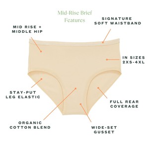 Organic Cotton Mid-Rise Brief in Wheat 3-Pack from Subset