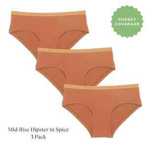 Organic Cotton Mid-Rise Hipster in Spice 3-Pack from Subset