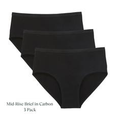 Organic Cotton Mid-Rise Brief in Carbon 3-Pack via Subset