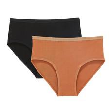 Organic Cotton Mid-Rise Brief in Carbon & Spice 2-Pack via Subset