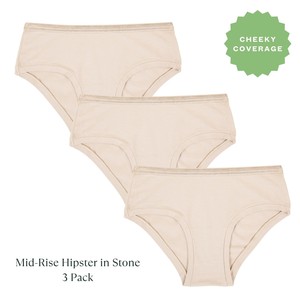 Organic Cotton Mid-Rise Hipster in Stone 3-Pack from Subset