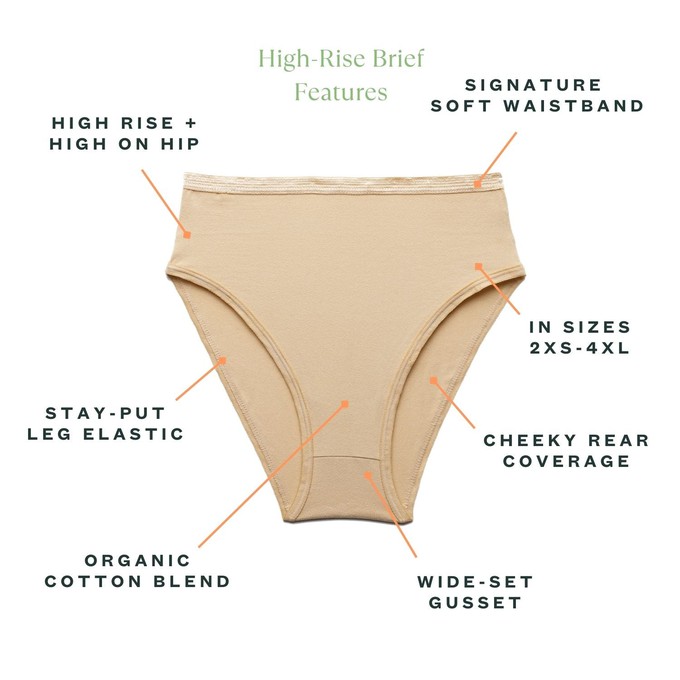 Organic Cotton High-Rise Brief in Wheat 3-Pack from Subset