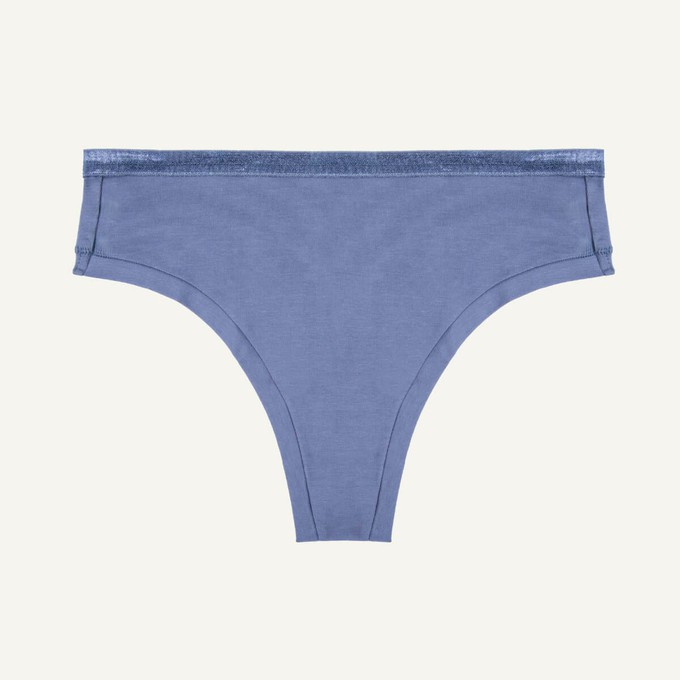 Organic Cotton Mid-Rise Thong in Gale from Subset