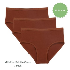 Organic Cotton Mid-Rise Brief in Cacao 3-Pack from Subset