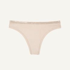 Organic Cotton Low-Rise Thong in Stone via Subset