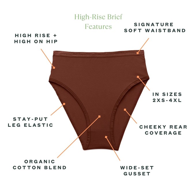 Organic Cotton High-Rise Brief in Cacao 3-Pack from Subset