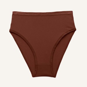 Organic Cotton High-Rise Brief in Cacao from Subset