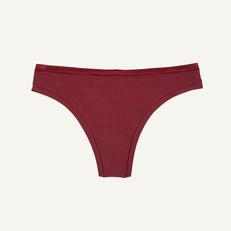 Organic Cotton Low-Rise Thong in Garnet via Subset