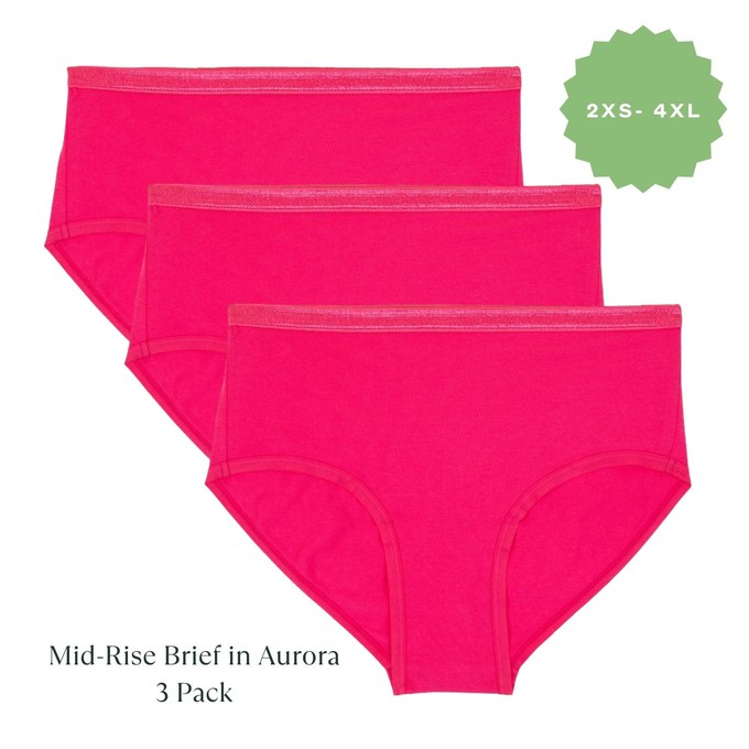 Organic Cotton Mid-Rise Brief in Aurora 3-Pack from Subset