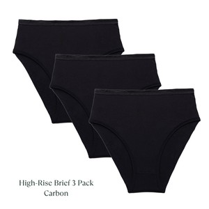 Organic Cotton High-Rise Brief in Carbon 3-Pack from Subset