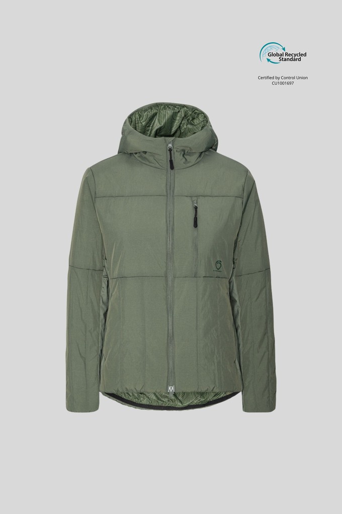 Fils Padded Jacket GeoMap Lark Green from Superstainable