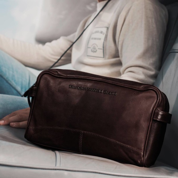 Leather Toiletry Bag Brown Stefan - The Chesterfield Brand from The Chesterfield Brand