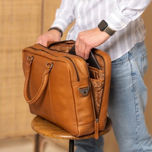 Leather Laptop Bag Cognac Boston - The Chesterfield Brand from The Chesterfield Brand