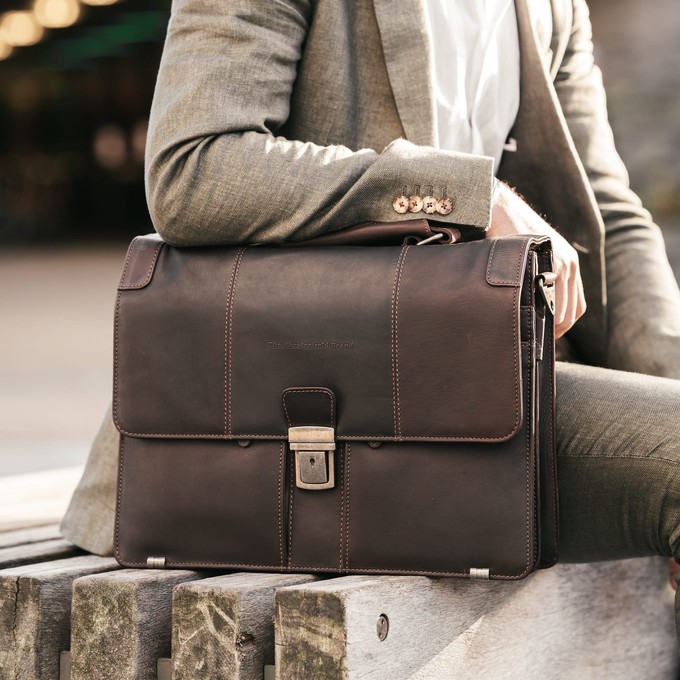 Leather Briefcase Brown Stuttgart - The Chesterfield Brand from The Chesterfield Brand