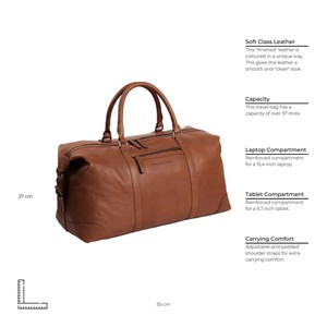 Leather Weekend Bag Cognac Caleb - The Chesterfield Brand from The Chesterfield Brand