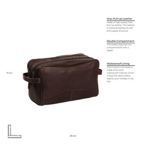 Leather Toiletry Bag Brown Stefan - The Chesterfield Brand from The Chesterfield Brand