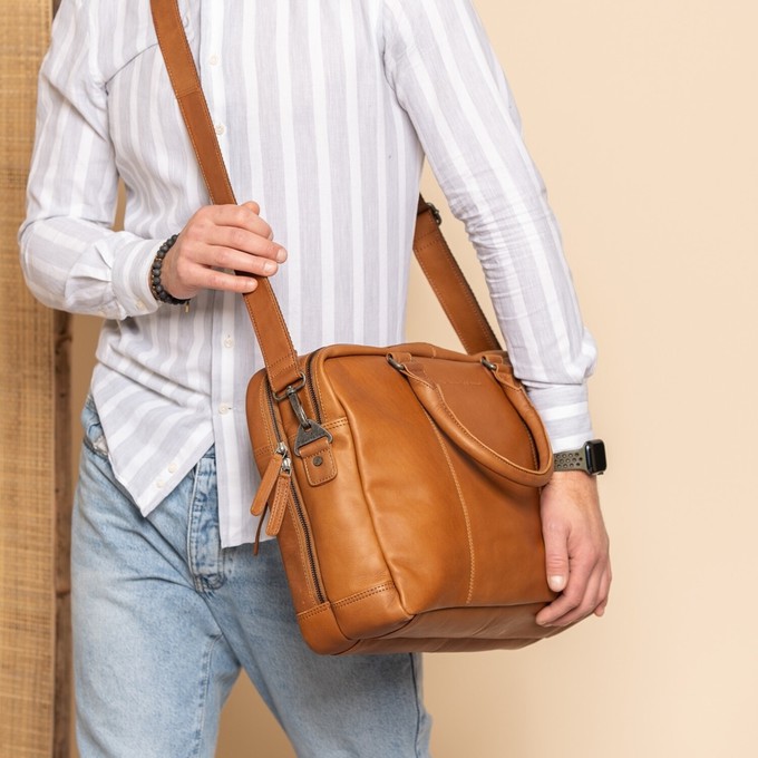 Leather Laptop Bag Cognac Boston - The Chesterfield Brand from The Chesterfield Brand