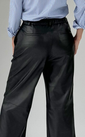 CHARLIE LEATHER WIDE LEG PANTS from The Make