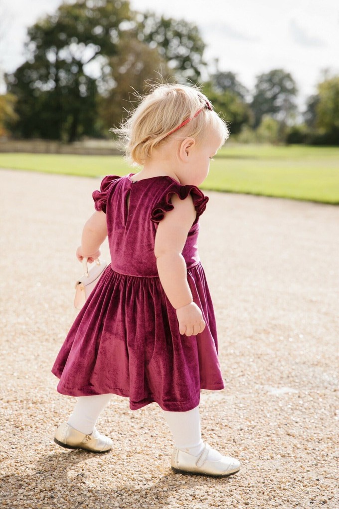 Tilly Red Velvet Girls Dress from Tilbea London